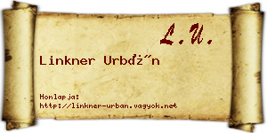 Linkner Urbán névjegykártya